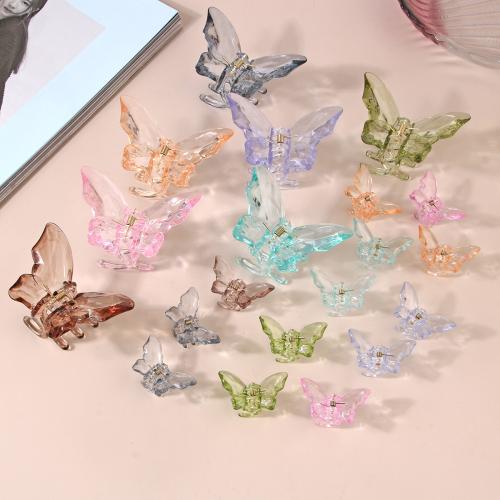 Hair Claw Clips, Acrylic, with Zinc Alloy, Butterfly, stoving varnish & for woman 4.5cm 8.5cm. 
