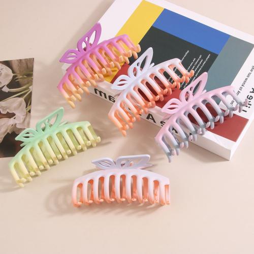 Hair Claw Clips, Plastic, Butterfly, stoving varnish, gradient color & for woman 