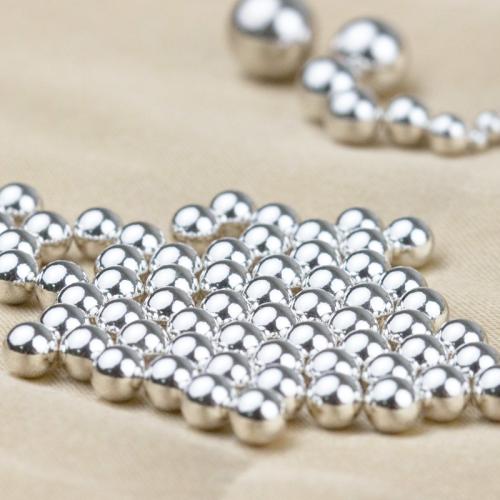 Sterling Silber Vintage Perlen, 925 Sterling Silber, DIY & verschiedene Größen vorhanden & kein Loch, Silberfarbe, verkauft von PC
