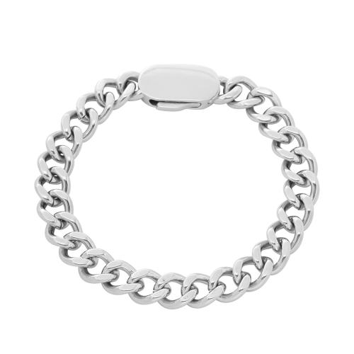 Stainless Steel Chain Bracelets, 304 Stainless Steel, plated, for woman, silver color 