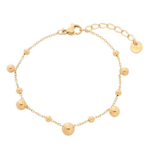 Stainless Steel Charm Bracelet, 304 Stainless Steel, with 4CM extender chain, plated, for woman, golden Approx 16 cm 