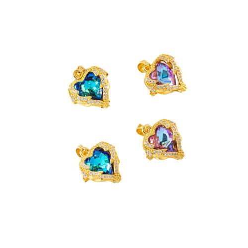 Colgantes de cristal latón, metal, con Cristal, Bricolaje & con diamantes de imitación, más colores para la opción, 10PCs/Bolsa, Vendido por Bolsa