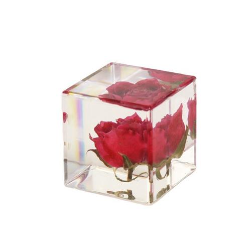 Resin Decoration, with Dried Flower, epoxy gel, for home and office, red 