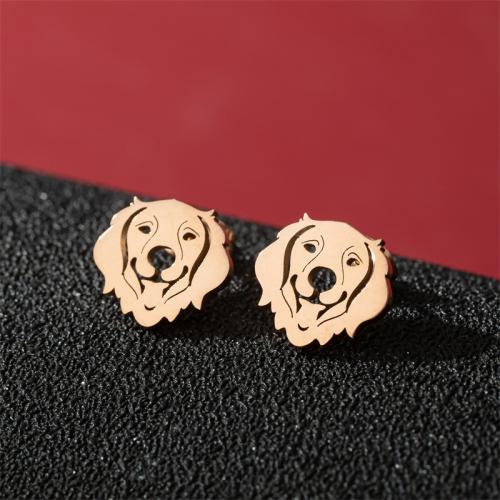 Stainless Steel Stud Earring, 304 Stainless Steel, Dog, fashion jewelry & for woman 13mm 