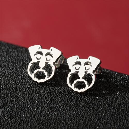 Stainless Steel Stud Earring, 304 Stainless Steel, Dog, fashion jewelry & for woman 12mm 