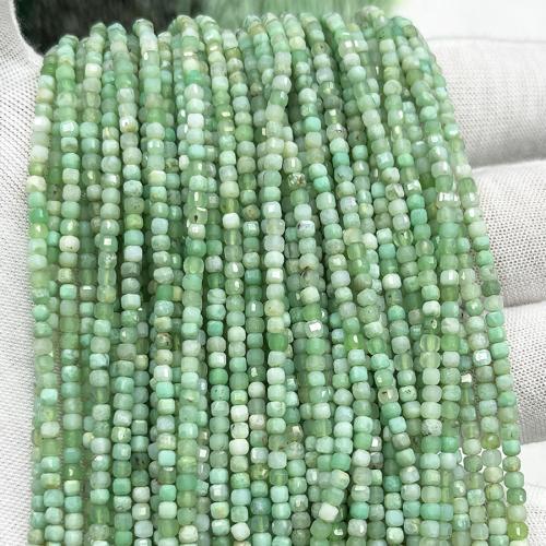 Australien-Chrysopras Perle, Australien Jade, Quadrat, Modeschmuck & DIY & facettierte, grün, 2.5mm, Länge:ca. 38 cm, verkauft von Strang