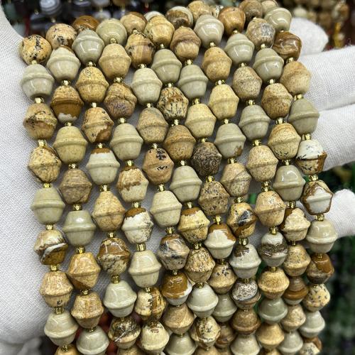 Landschafts-Jaspis Perlen, Bild Jaspis, Modeschmuck & DIY, gemischte Farben, 10x11mm, Länge:ca. 38 cm, verkauft von Strang