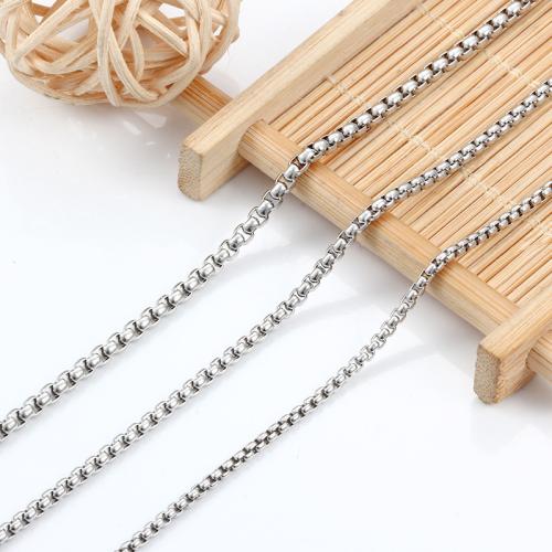 Stainless Steel Box Chain, 304 Stainless Steel, DIY Approx [