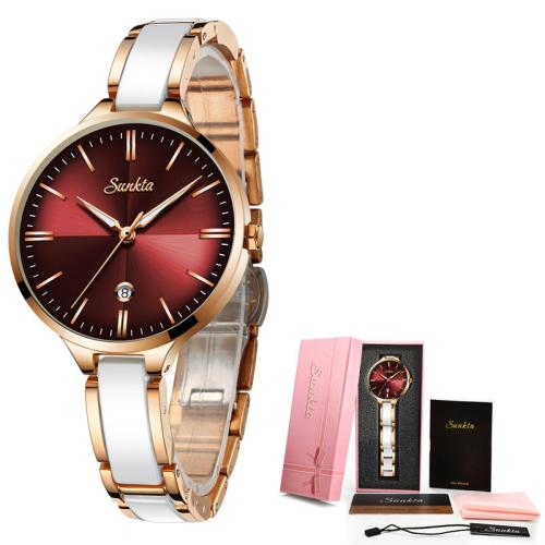 Women Wrist Watch, Glass, with Porcelain, Life water resistant & fashion jewelry & Chinese movement & for woman Dial x8mm 