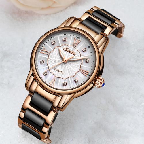 Uhrenarbänder für Frauen, Glas, Lebenswasserbeständig & Modeschmuck & chinesische Bewegung & Multifunktions, keine, Länge:ca. 19 cm, verkauft von PC