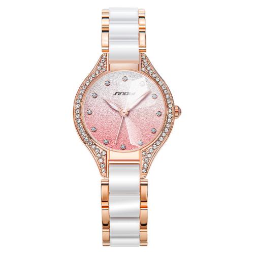 Uhrenarbänder für Frauen, Glas, Lebenswasserbeständig & Modeschmuck & japanische Uhr-Bewegung & mit Strass, Länge:ca. 19.5 cm, verkauft von PC