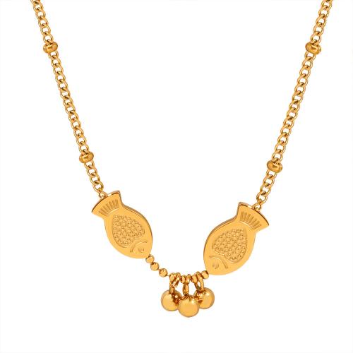 Titan Schmuck Halskette, Titanstahl, mit Verlängerungskettchen von 5cm, Modeschmuck & für Frau, goldfarben, Länge:ca. 40 cm, verkauft von PC