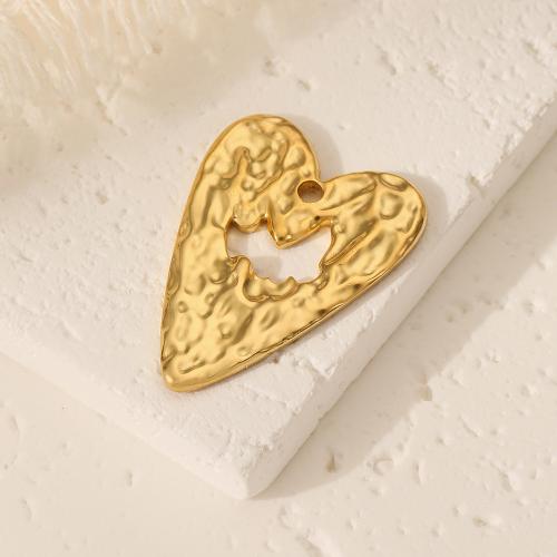 pendentifs de cœur en inox , Acier inoxydable 304, coeur, bijoux de mode & pour femme, doré Vendu par PC
