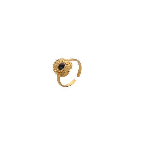 Esmalte de acero inoxidable anillo de dedo, acero inoxidable 304, Joyería & para mujer, dorado, Vendido por UD
