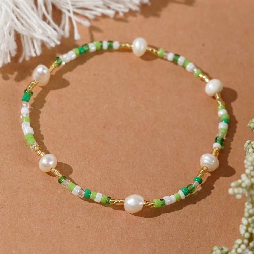 Glass Seed Beads Bracelets, Freshwater Pearl, with Seedbead, for woman 