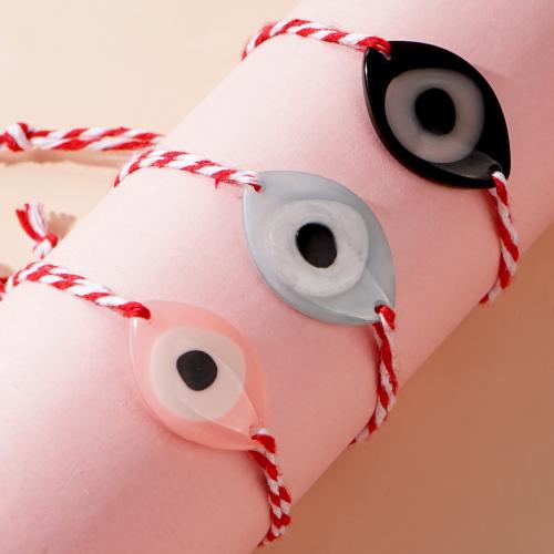 Evil Eye Jewelry Bracelet, Resin, with Wax Cord, evil eye pattern & for woman 