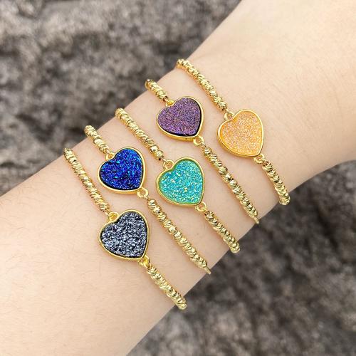 Agate Bracelets, Brass, with Ice Quartz Agate, plated, fashion jewelry The maximum inner diameter of the bracelet is 30-115mm 