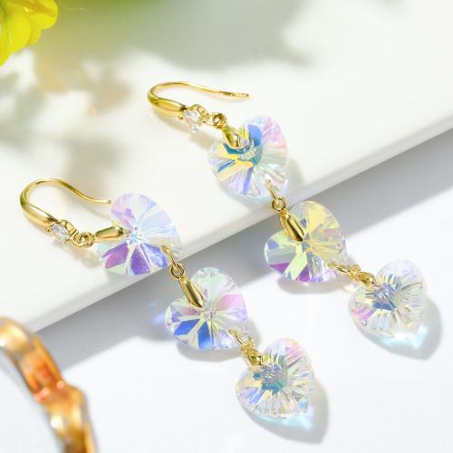 Kristall Tropfen Ohrring, mit Zinklegierung, Modeschmuck & verschiedene Stile für Wahl & für Frau, verkauft von Paar