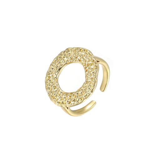 Zircon pavent l'anneau en laiton de doigt, avec résine, Placage, styles différents pour le choix & pavé de micro zircon & pour femme, doré, Vendu par PC