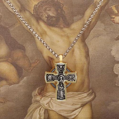 Titanium Steel Jewelry Necklace, Cross, polished, for man, original color Approx 60 cm 