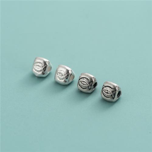Sterling Silber Spacer Perlen, 925er Sterling Silber, Dreieck, DIY, keine, 4.3mm, Bohrung:ca. 1.6mm, verkauft von PC