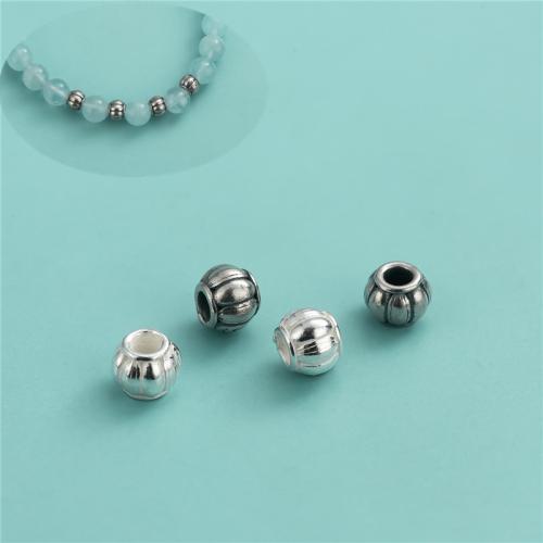 Sterling Silber Spacer Perlen, 925 Sterling Silber, Kürbis, DIY, keine, 4mm, Bohrung:ca. 2mm, verkauft von PC