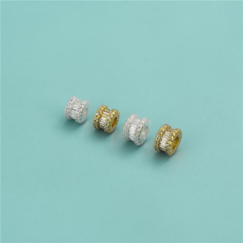 Perles intercalaires en argent , Argent sterling 925, rondelle, DIY & styles différents pour le choix & pavé de micro zircon, Vendu par PC