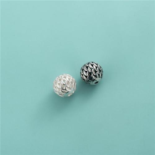 Sterling Silber Spacer Perlen, 925 Sterling Silber, rund, DIY & Drachenveinen, keine, verkauft von PC