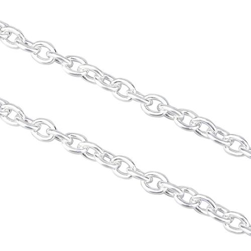 Стерлингового серебра ювелирные изделия цепь, 925 пробы, перекрестная цепь & DIY, серебряный продается м