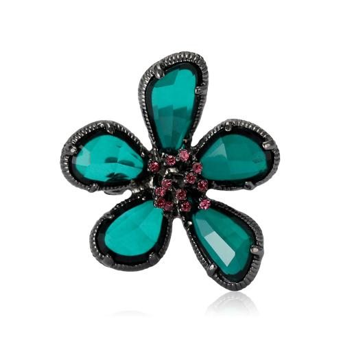 Crystal Brooch, Zinc Alloy, with Crystal, Flower, plated, fashion jewelry & for woman & with rhinestone 