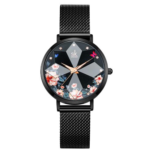 Uhrenarbänder für Frauen, Glas, mit Milan Cord & PU Leder, Lebenswasserbeständig & Modeschmuck & japanische Uhr-Bewegung & verschiedene Stile für Wahl, keine, Länge:ca. 19 cm, verkauft von PC