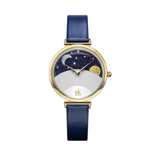 Bracelets de montre pour femmes, verre, avec cuir PU, Résistant à l’eau de vie & bijoux de mode & mouvement japonais, plus de couleurs à choisir Environ 21 cm, Vendu par PC