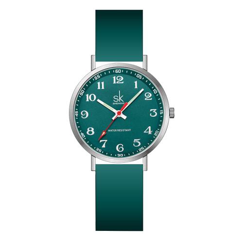 Bracelets de montre pour femmes, verre, avec silicone, Résistant à l’eau de vie & bijoux de mode & mouvement japonais, plus de couleurs à choisir Environ 19 cm, Vendu par PC