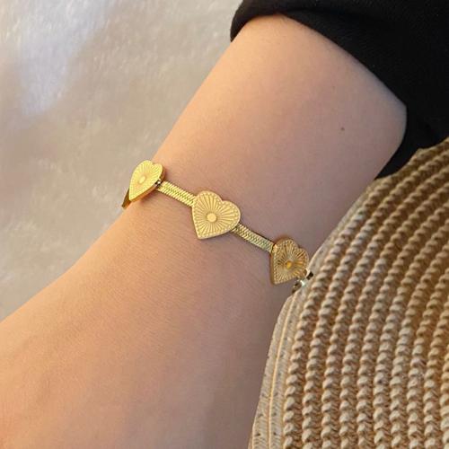304 Stainless Steel Bracelet, with 4cm extender chain, plated, fashion jewelry golden cm 