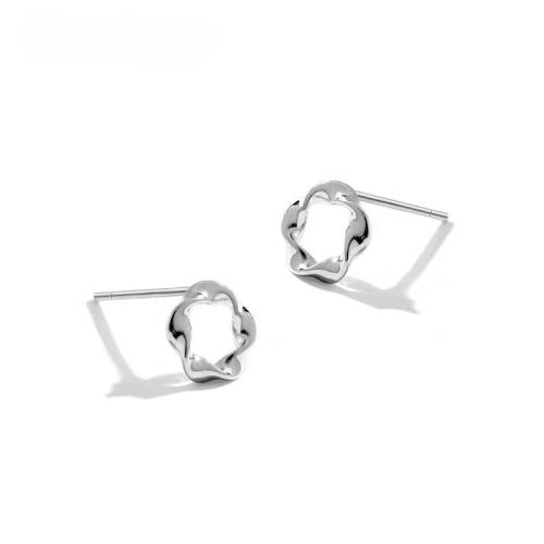 Sterling Silver Stud Earring, 925 Sterling Silver & for woman, silver color 