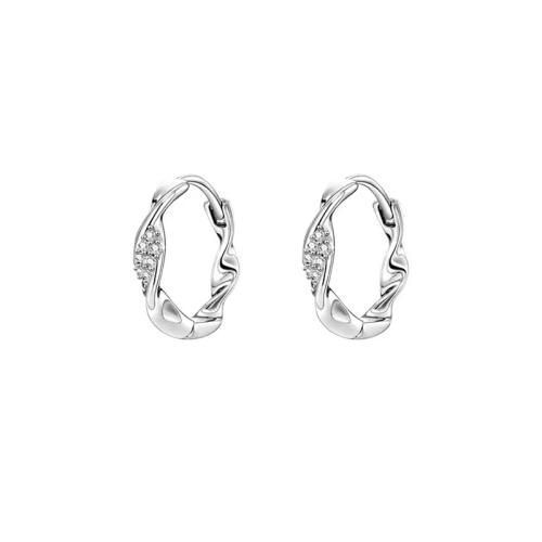 Cubic Zirconia Micro Pave Sterling Silver Earring, 925 Sterling Silver, micro pave cubic zirconia & for woman 10mm 