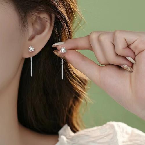 Sterling Silver Drop Earring, 925 Sterling Silver & for woman, silver color 