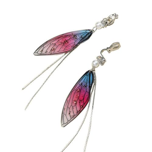 Resin Zinc Alloy Earring, with Resin & Plastic Pearl, epoxy gel, for woman 