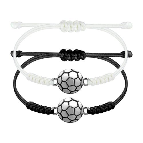 Fashion Zinc Alloy Bracelets, with Wax Cord, handmade, Unisex white and black 