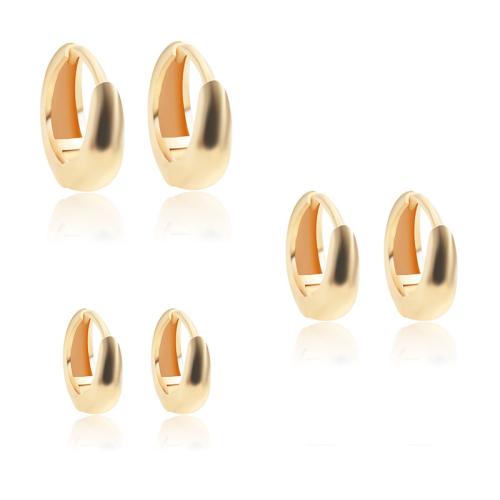 Messing Tropfen Ohrring, plattiert, verschiedene Größen vorhanden & für Frau, goldfarben, verkauft von Paar