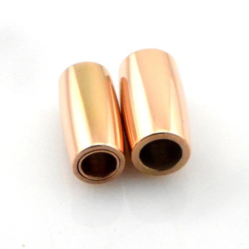 Round Stainless Steel Magnetic Clasp, 304 Stainless Steel, DIY rose gold color 