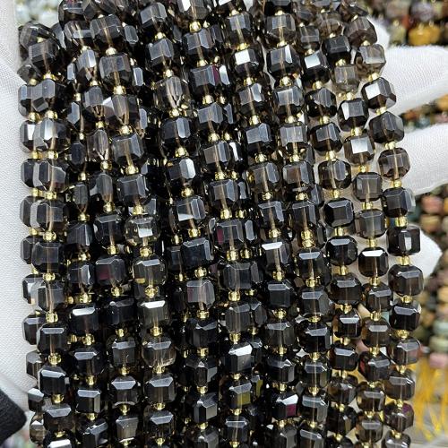 Natural Smoky Quartz Beads, Square, fashion jewelry & DIY & faceted, tan, 8mm Approx 38 cm [