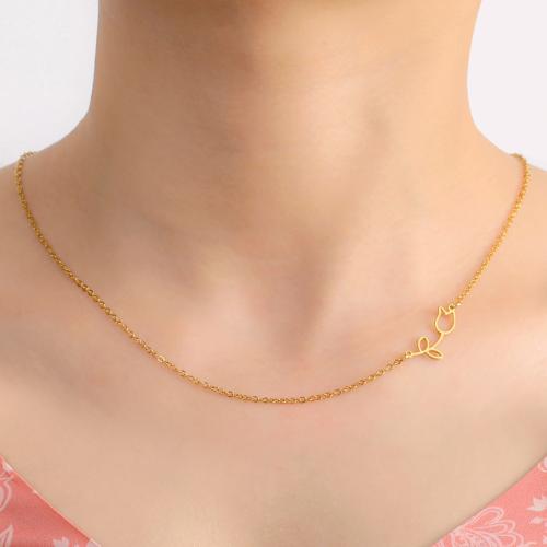 Edelstahl Schmuck Halskette, 304 Edelstahl, plattiert, verschiedene Stile für Wahl & für Frau, keine, Länge:45 cm, verkauft von PC[