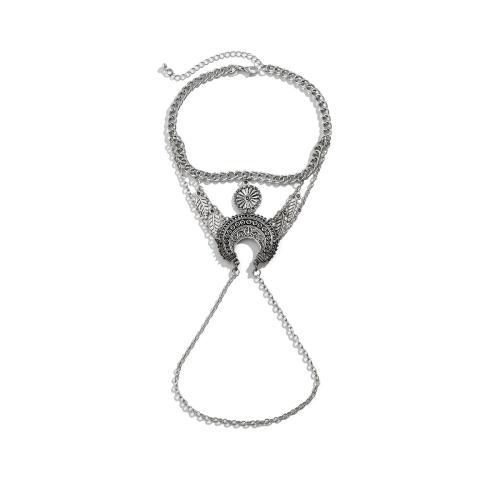 Joyería del cuerpo cadena, aleación de zinc, con cadena de hierro, diferentes estilos para la opción & para mujer, color de platina, Vendido por UD