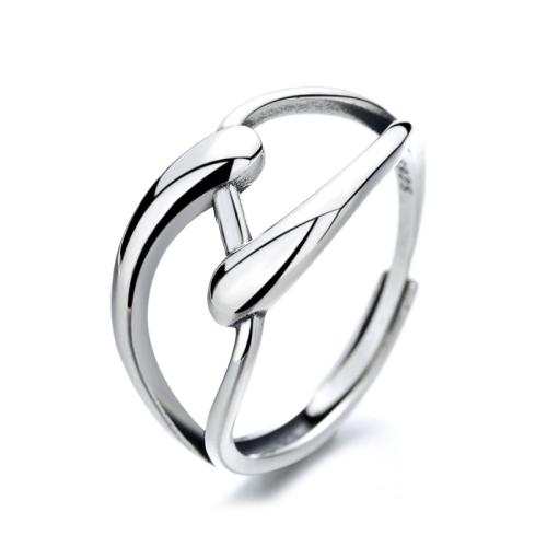 Серебро 925 пробы Манжеты палец кольцо, Геометрический узор, Винтаж & Женский & отверстие, размер:6-8, продается PC