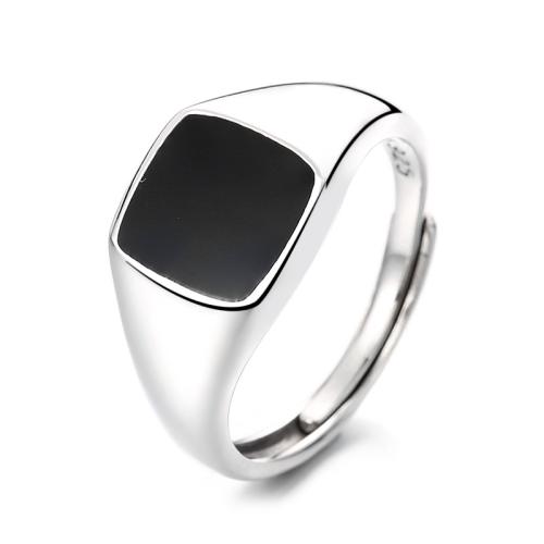 925 Sterling Silver Cuff Finger Ring, Geometrical Pattern, vintage & Unisex & epoxy gel, US Ring 