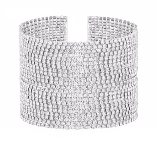 Garra cadena Rhinestone pulseras, diamantes de imitación, Joyería & multicapa & para mujer, más colores para la opción, longitud:aproximado 18.5 cm, Vendido por UD