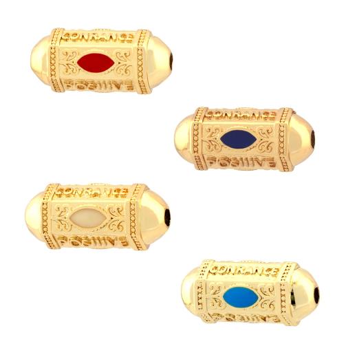 Enamel Brass Beads, gold color plated, fashion jewelry & DIY 