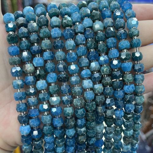 Apatit Perlen, Apatite, Abakus,Rechenbrett, Modeschmuck & DIY & facettierte, blau, Length about 5-7mm, Länge:ca. 38 cm, verkauft von Strang[