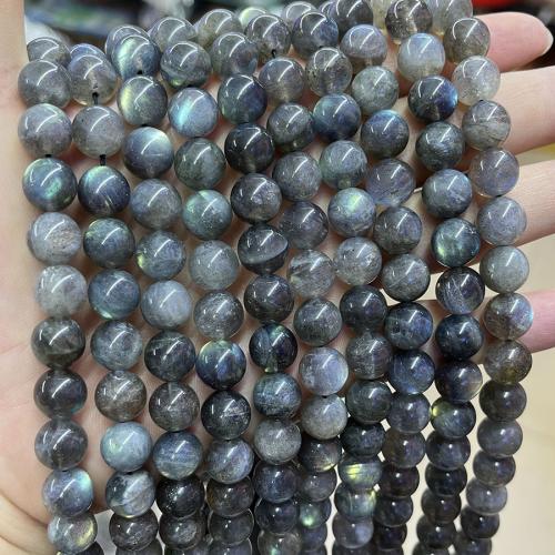Labradorit Perlen, rund, Modeschmuck & DIY & verschiedene Größen vorhanden, grau, Länge:ca. 38 cm, verkauft von Strang